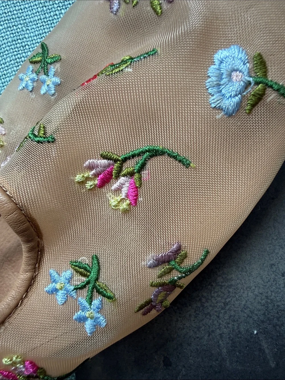 Jeffrey Campbell Beige Embroidered Floral Ballet Flats